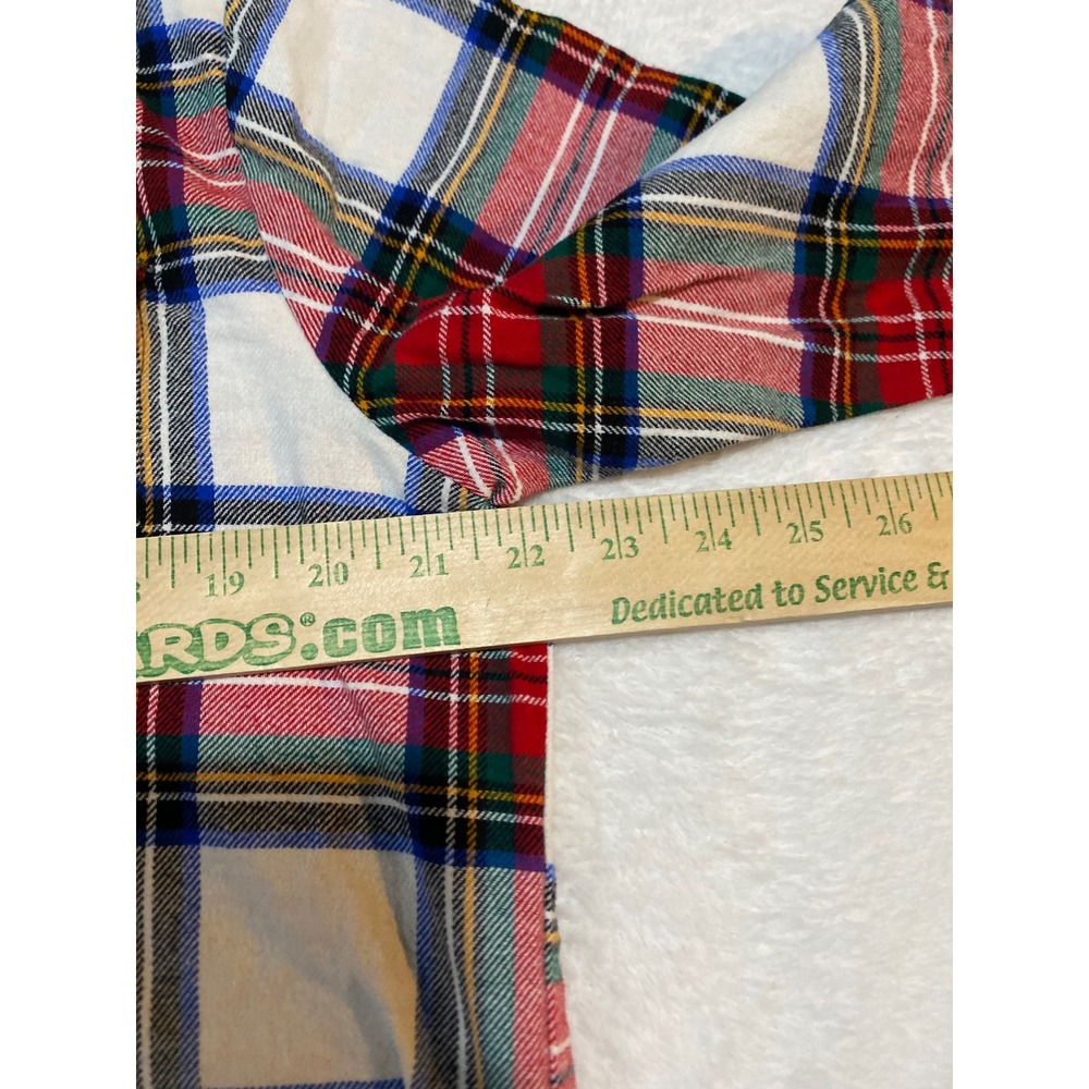 Old Navy The Boyfriend Shirt White Tartan Plaid Flannel Button Down 751722-02 M - Picture 3 of 6